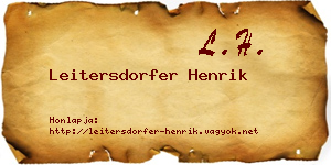 Leitersdorfer Henrik névjegykártya
